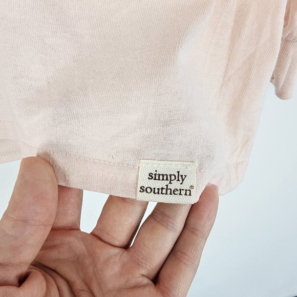 Simply Southern Long Sleeve Graphic T Size Small Mushroom Happy Life Happy Mind - Picture 6 of 14